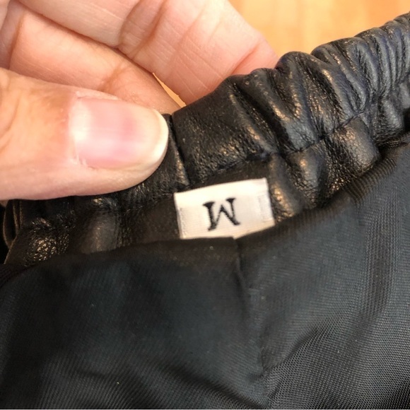 VINTAGE black baggy leather pants size M - Picture 5 of 8